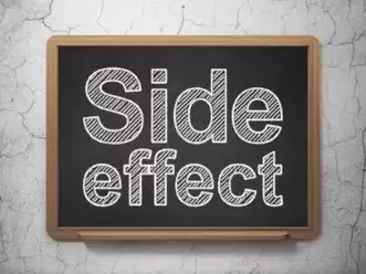 3d side effects sign against black background