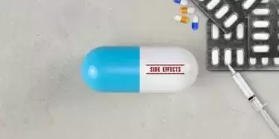 Trulicity lawsuit: pill with message SIDE EFFECTS and syringe on paper background - 3D