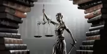 Themis Statue of justice Law Legal System Justice Crime concept. 3d render. 3D Illustration